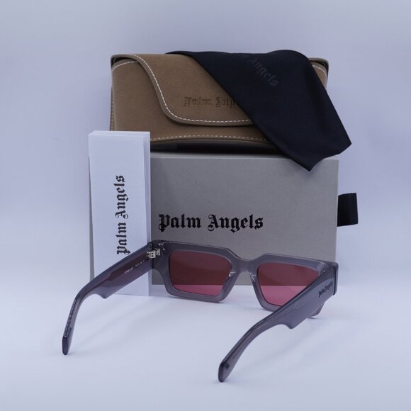 Palm Angels PERI086 HYDE 0921 Sunglasses Grey Rectangle Frame, Cameo Lenses - Picture 11 of 11